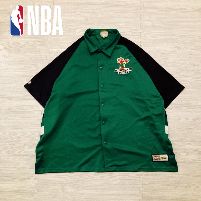 NBA ミルウォーキーバックス ゲームシャツ ユニフォーム グリーン 緑 XL平置きにて採寸