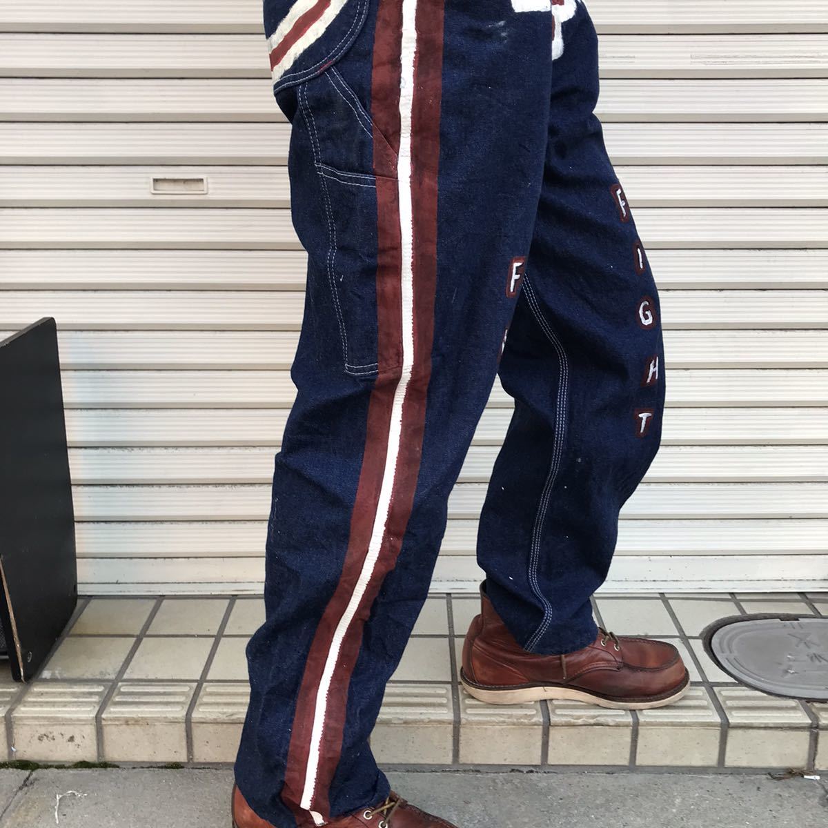 00s ディッキーズ ハンドペイント Dickies コットン ワーク デニム