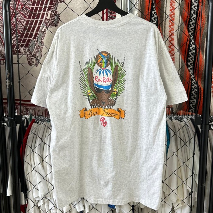 90s USA製 デザインTシャツ アニマル系 ロイナムル島 プリント XL 古着