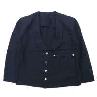 Y’s ( Yohji Yamamoto ) 80年代 初期タグ ボックスシルエット デザインジャケット ブラック コットン リネン 日本製 | Vintage.City 古着屋、古着コーデ情報を発信