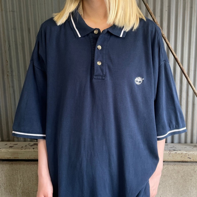 90～00年代 Timberland ティンバーランド ワンポイント刺繍 ポロシャツ