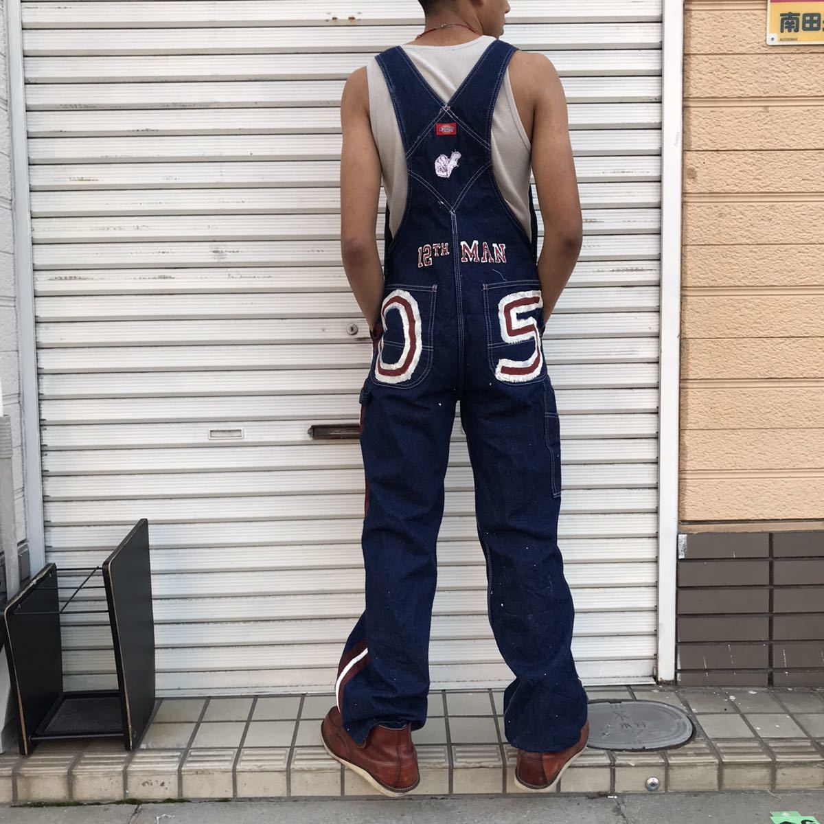 00s ディッキーズ ハンドペイント Dickies コットン ワーク デニム