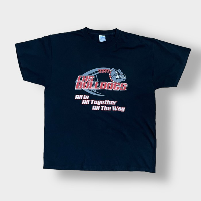 PORT&COMPANY】フットボール ブルドックス ロゴ プリント Tシャツ XL