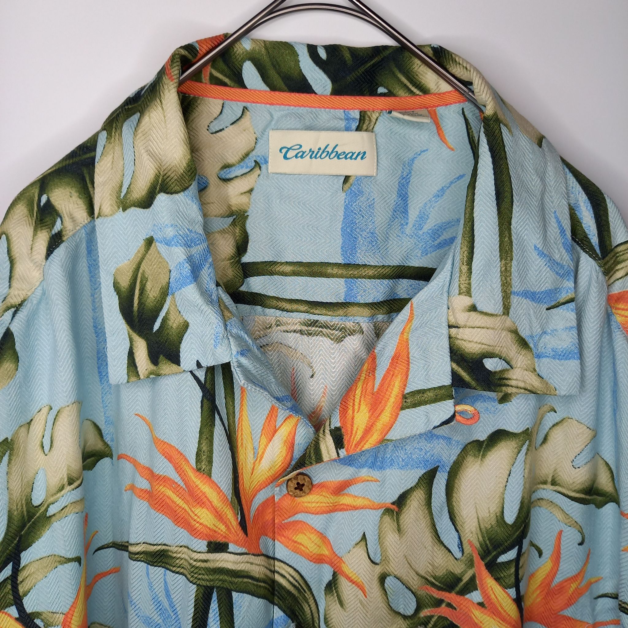 USA  バナナカバナ アロハシャツ キャンプシャツ 開襟 シルク XL