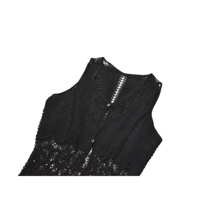 Vintage Leather Mesh Vest | Vintage.City 古着屋、古着コーデ情報を発信