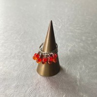 Vintage retro red glass beads ring レトロ ヴィンテージ レッド ガラスビーズ リング | Vintage.City 빈티지숍, 빈티지 코디 정보