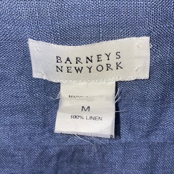 MADE IN ITALY製 BARNEYS NEWYORK 長袖リネンシャツ ブルーグレー Mサイズ | Vintage.City 빈티지숍, 빈티지 코디 정보