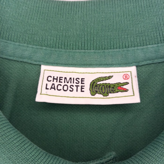 CHEMISE ラコステ　ラガー　ポロシャツ　半袖　ボーダー　シェルボタン　グリーン　緑 | Vintage.City 古着屋、古着コーデ情報を発信
