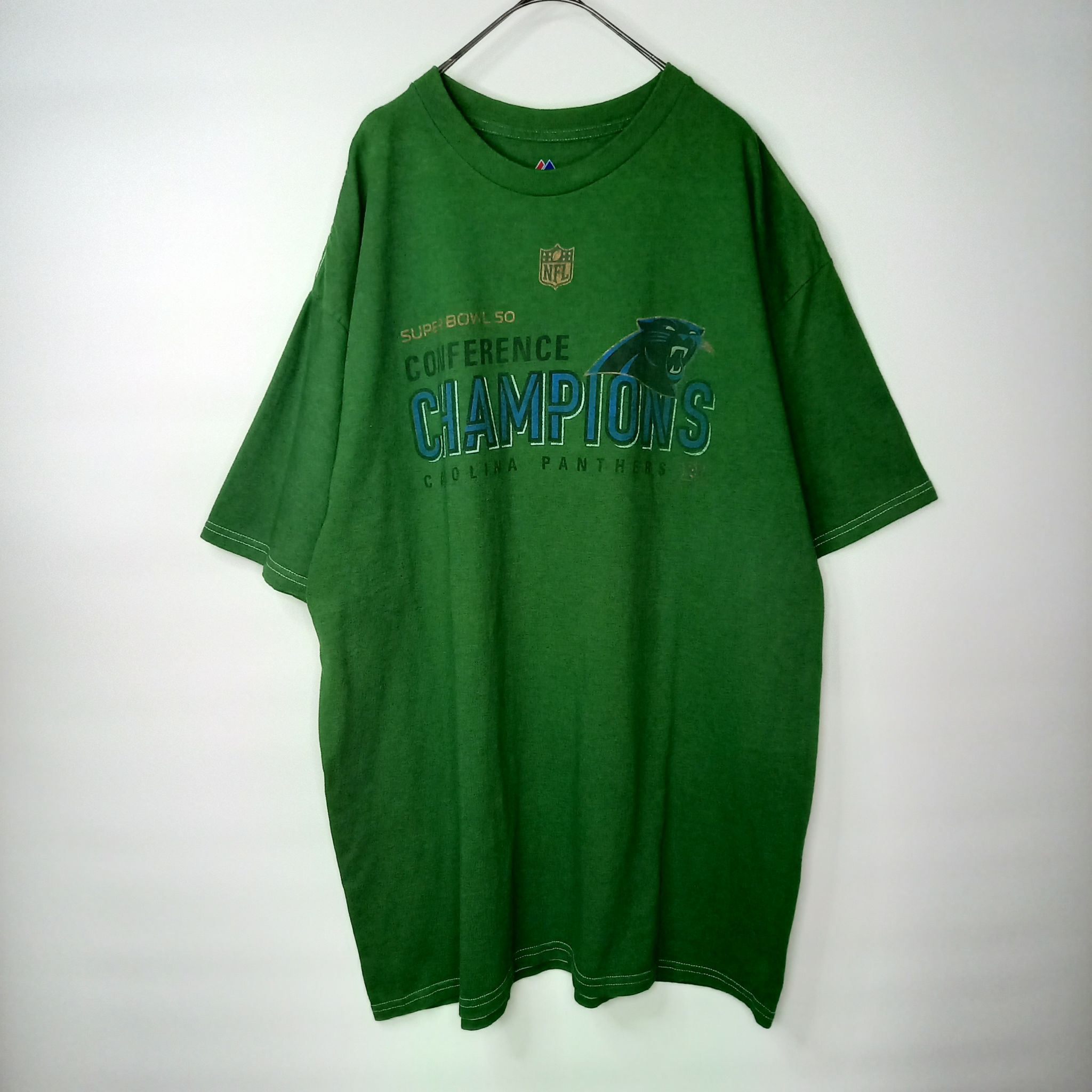 マジェスティック NFL クルーネック プリントTシャツ パンサーズ 緑 XL