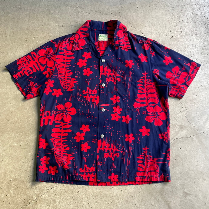 【HiloHattie】ハワイ製 アロハシャツ 柄シャツ 開襟 総柄 L
