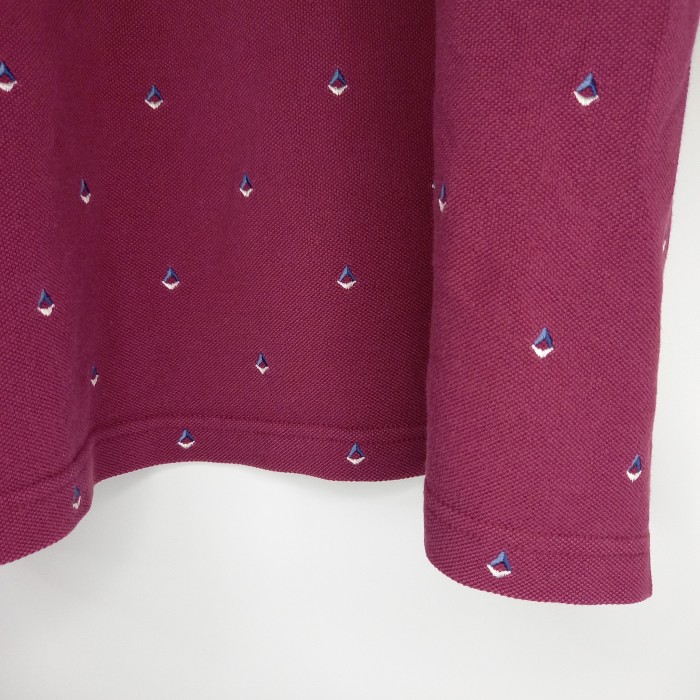韓国製　ラコステ　ポロシャツ　半袖　シェルボタン　刺繍ロゴ　総柄　赤　紫　3サイズ | Vintage.City 빈티지숍, 빈티지 코디 정보