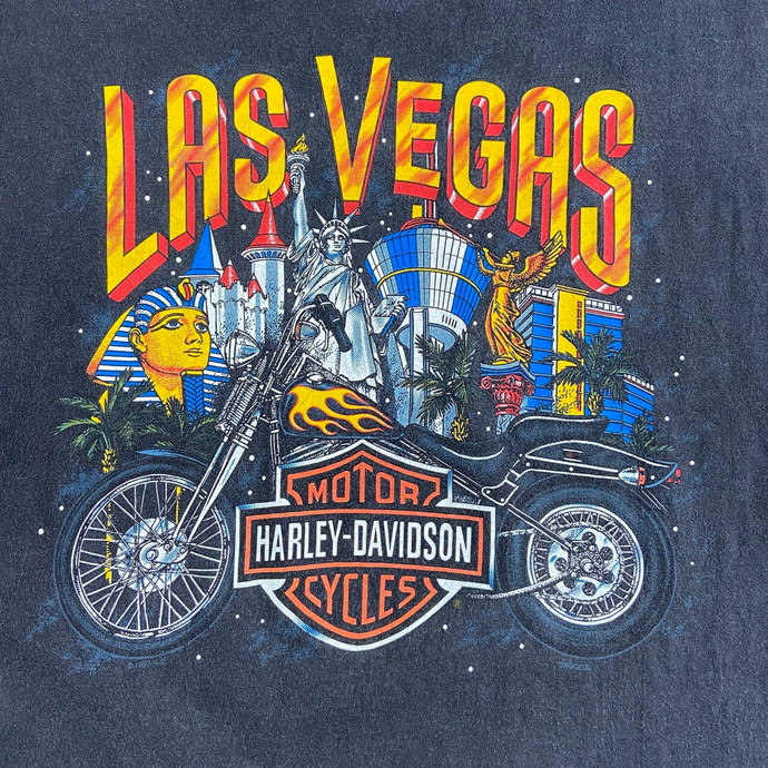 USA製 90年代 Harley-Davidson ハーレーダビッドソン LASVEGAS 両面