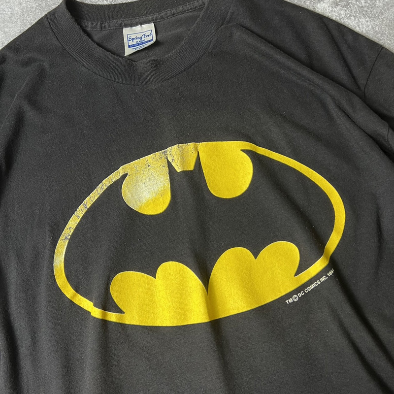 80s USA製 バットマン オフィシャル ロゴ プリント 半袖 Tシャツ XL