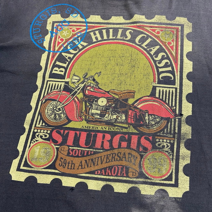 90年代 STURGIS BLACK HILLS RALLY サンフェード 両面プリント Tシャツ ...
