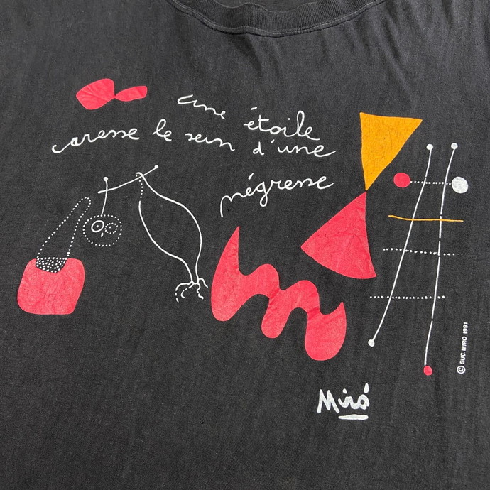 90年代 JOAN MIRO ジョアン・ミロ アート プリントTシャツ メンズXL