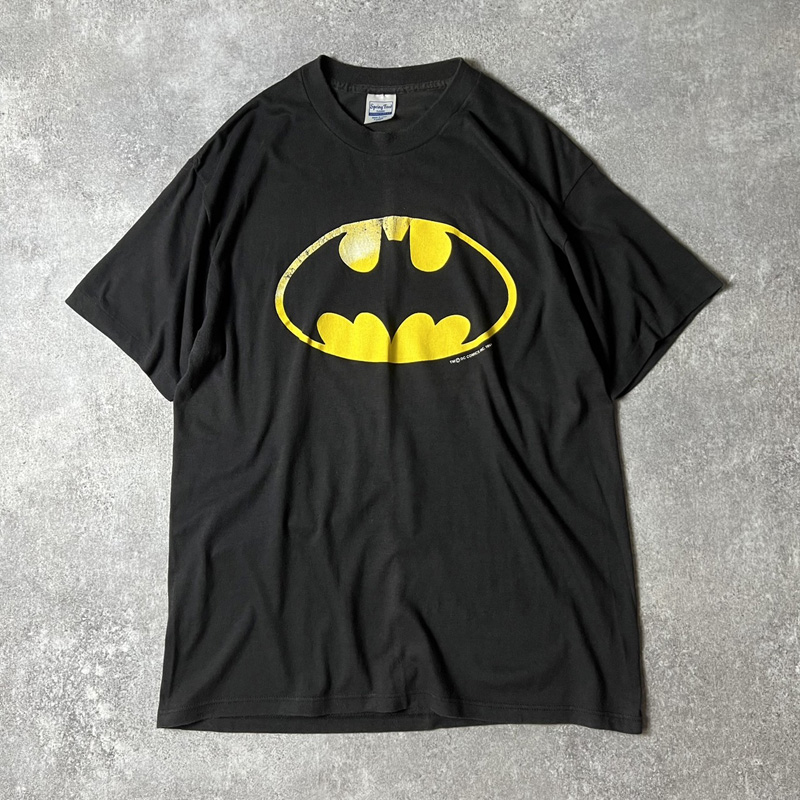 80s USA製 バットマン オフィシャル ロゴ プリント 半袖 Tシャツ XL