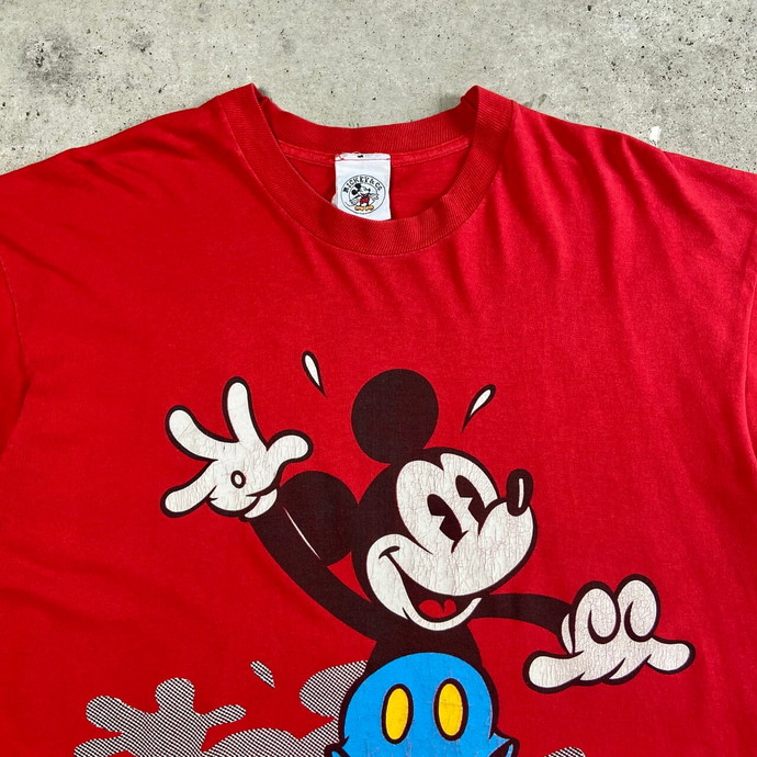 90年代 Disney ディズニー MICKEY MOUSE ミッキーマウス 青パン プリントTシャツ キャラクターTシャツ メンズXL相当 |  Vintage.City