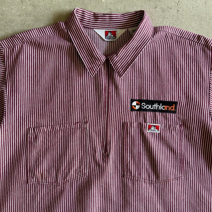80s USA製 ベンデイビス デッドストック ワークシャツ ハーフジップ