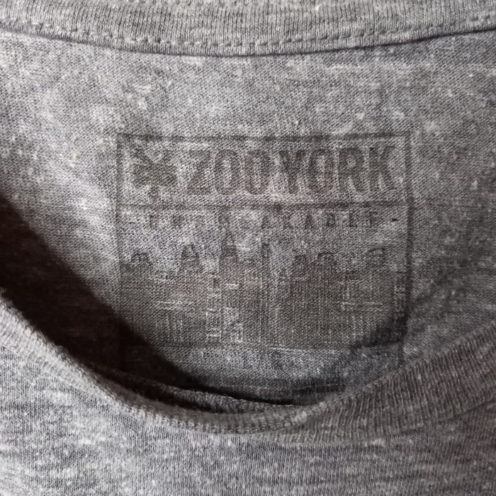 ZOO YORK　クルーネック　プリントTシャツ　半袖　ビッグプリント　グレー　L | Vintage.City 빈티지숍, 빈티지 코디 정보