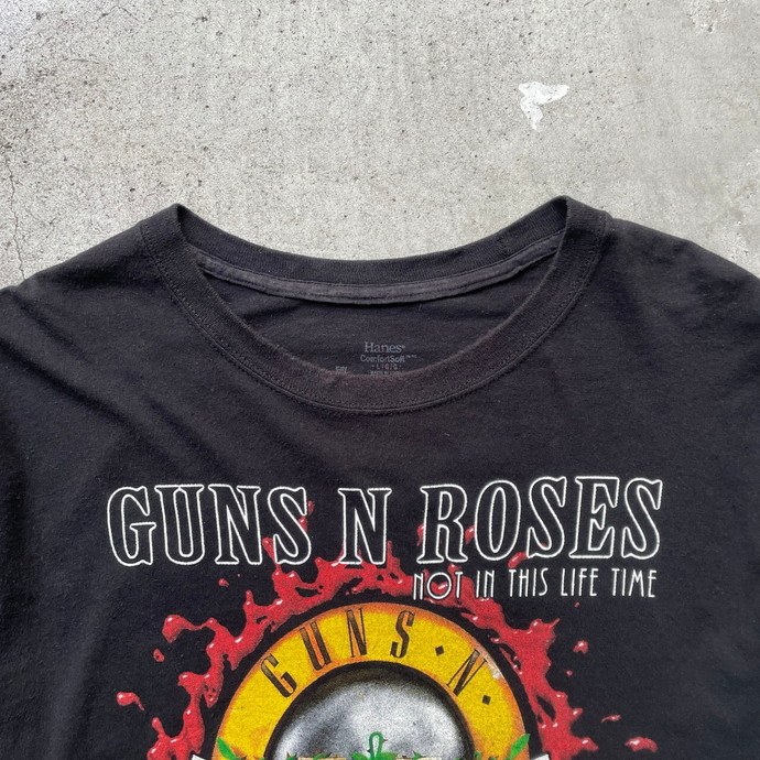 《レア》GUNS N’ ROSES レアツアーTシャツ☆Lブラック黒バンドT