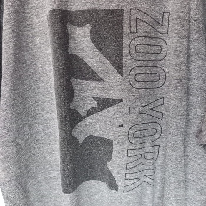 ZOO YORK　クルーネック　プリントTシャツ　半袖　ビッグプリント　グレー　L | Vintage.City 古着屋、古着コーデ情報を発信