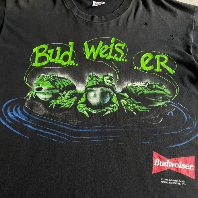 Budweiser frog バドワイザー カエル プリントロゴTシャツプリントロゴTシャツ