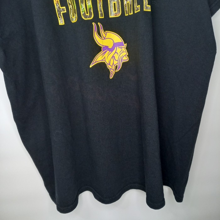 NFL　クルーネック　フットボールTシャツ　バイキングス　ビッグロゴプリント　ブラック　黒　XL | Vintage.City 빈티지숍, 빈티지 코디 정보
