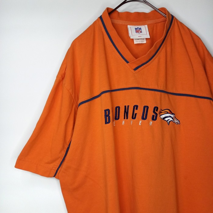 NFL　クルーネック　フットボールTシャツ　ブロンコス　刺繍ロゴ　オレンジ　L | Vintage.City 빈티지숍, 빈티지 코디 정보