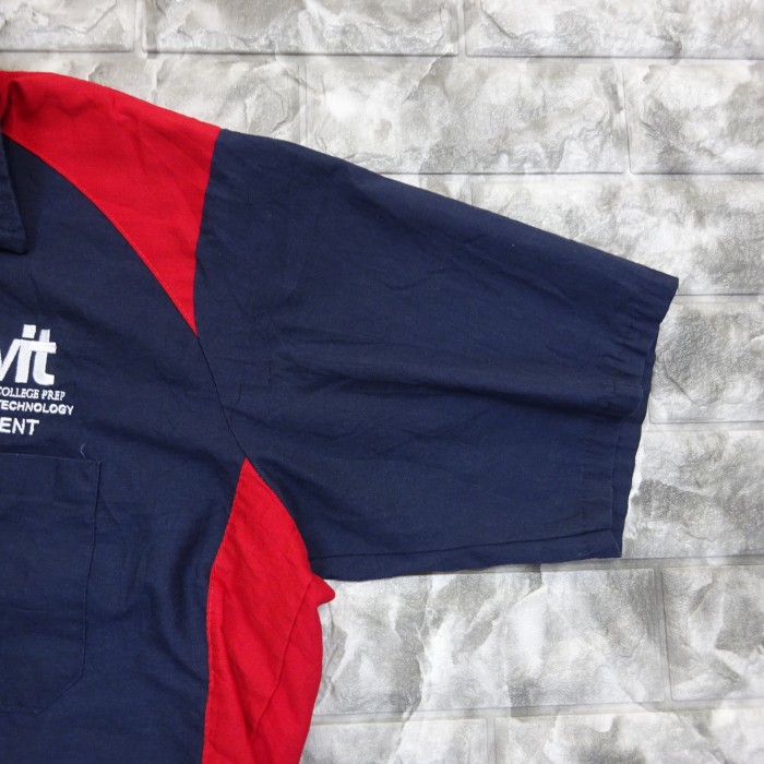 レッドキャップ ワークシャツ L ネイビー レッド 企業ロゴ 胸ポケット 半袖 8037 | Vintage.City 古着屋、古着コーデ情報を発信