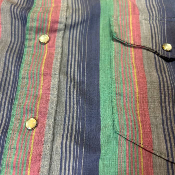 80s Wrangler Striped Western Shirt / Vintage ヴィンテージ 古着 半袖シャツ ストライプ ウェスタンシャツ ラングラー | Vintage.City 빈티지숍, 빈티지 코디 정보