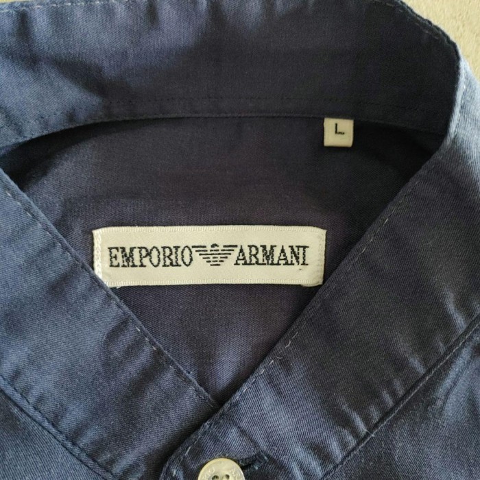 EMPORIO ARMANI エンポリオアルマーニ　スタンドカラー　シャツ L | Vintage.City 빈티지숍, 빈티지 코디 정보