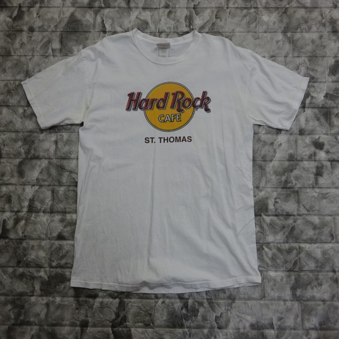 ハードロックカフェ 半袖Tシャツ ホワイト 胸ロゴ セントトーマス シンプル 白 8051 | Vintage.City 古着屋、古着コーデ情報を発信