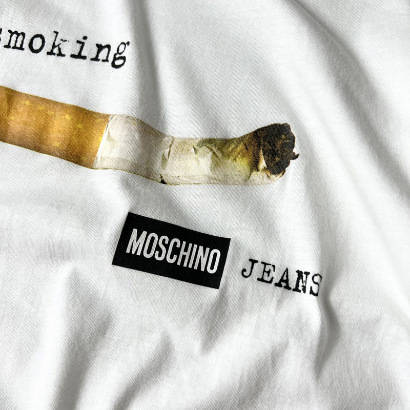 90s Moschino Jeans タバコ アート プリント 半袖 Tシャツ L / 90年代 ...