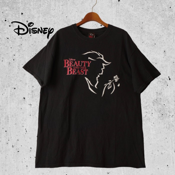 90s USA製 Disney 美女と野獣 Tシャツ 映画Tシャツ ディズニー