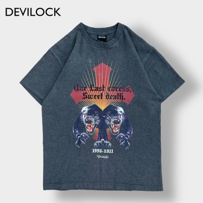 DEVILOCK】ロゴ プリント Tシャツ イラスト 十字架 クロス ...