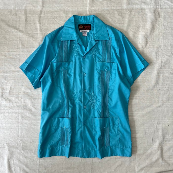 70's~80's メキシコ製 半袖キューバシャツ オープンカラーシャツ