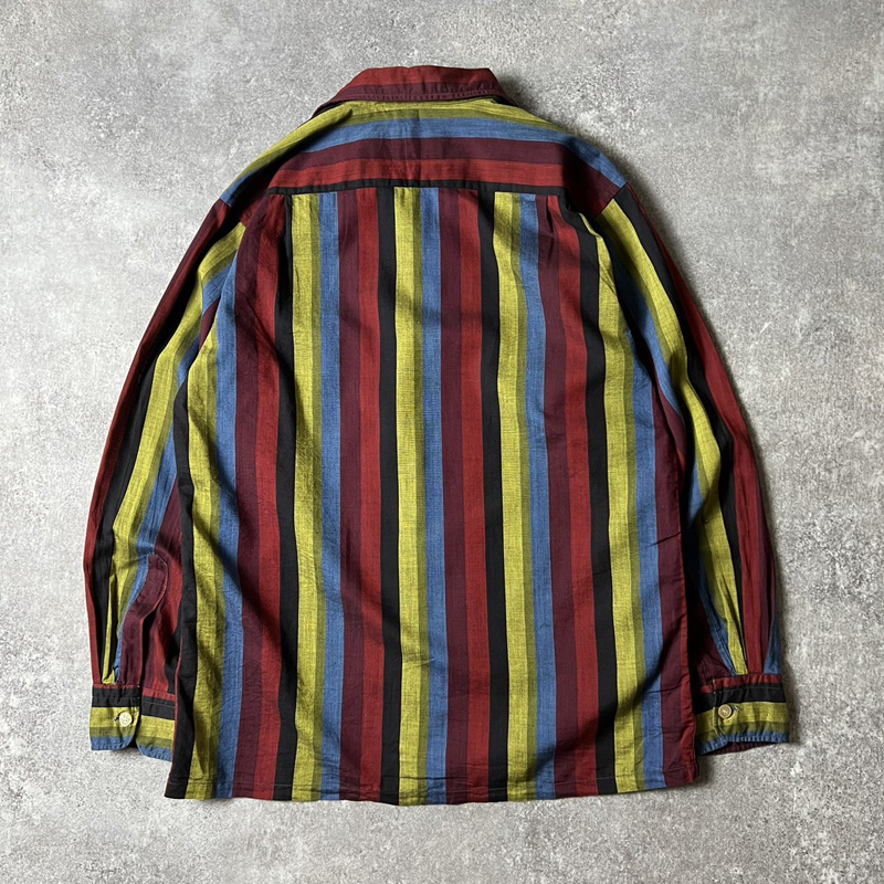 60’s Pullover Shirt ユーロ ストライプ 花柄 総柄 刺繍