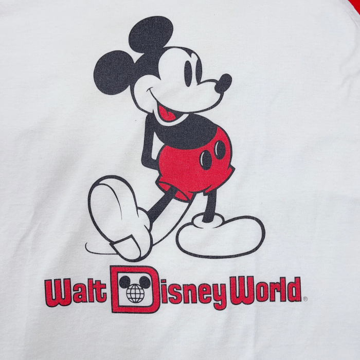 XLsize 80s Walt Disney World Mickey ringer Tee 80年代 ディズニー ラグラン　Tシャツ | Vintage.City 빈티지숍, 빈티지 코디 정보
