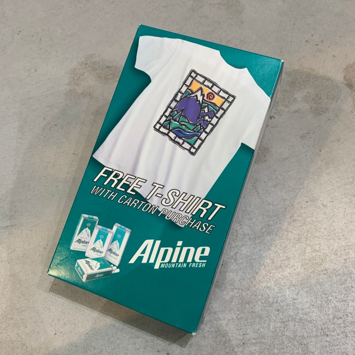 90sデッドストック箱付き Alpineアルパイン タバコTシャツ XL