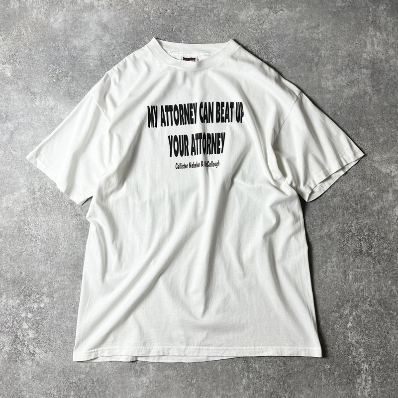 90s 企業物 メッセージ プリント 半袖 Tシャツ XL / 90年代 オールド
