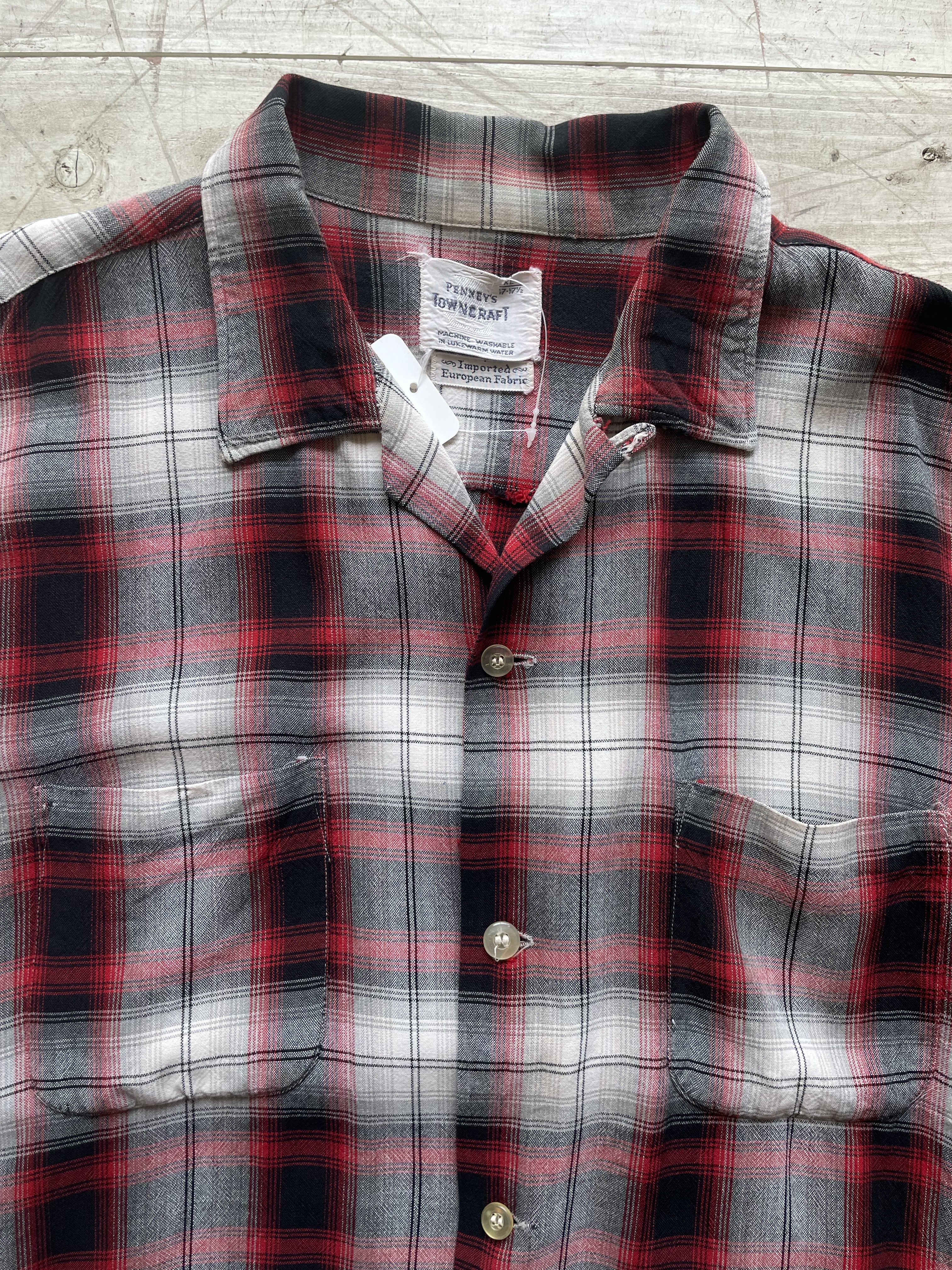 50〜60's Vintage Ombre Check S/S Shirt TownCraft .. | Vintage.City