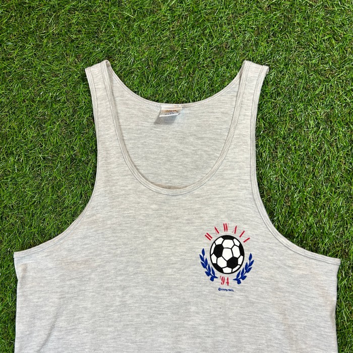 90s Soccer World Cup Tank Top / Made In USA Vintage ヴィンテージ タンクトップ 古着 グレー メンズライク | Vintage.City 古着屋、古着コーデ情報を発信
