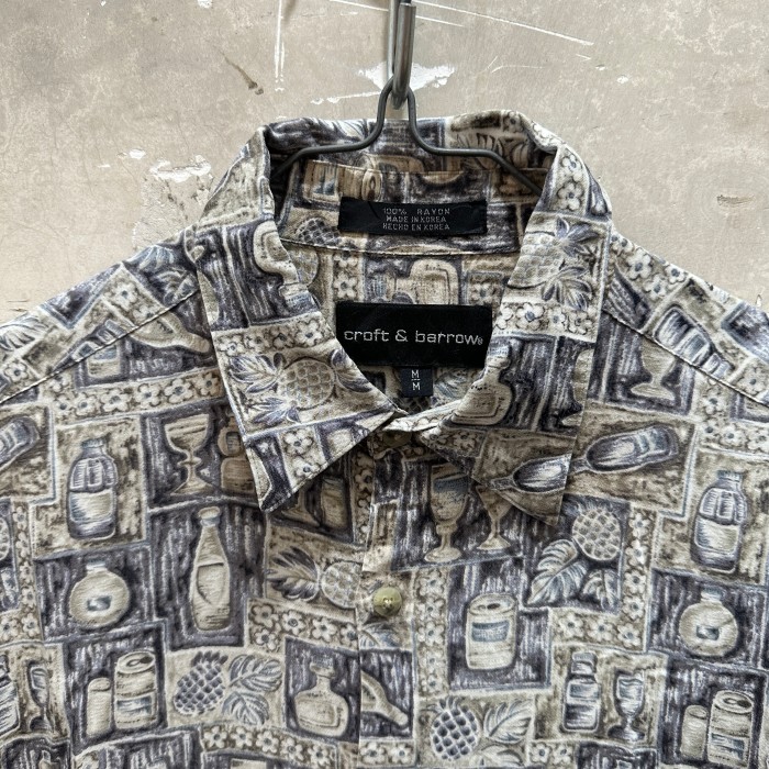 USA古着CROFT&BARROW レーヨンシャツ 柄物半袖シャツ アロハ | Vintage 
