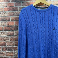 美品 ノーティカ NAUTICA ニット ケーブルニット セーター ブルー M | Vintage.City 古着屋、古着コーデ情報を発信