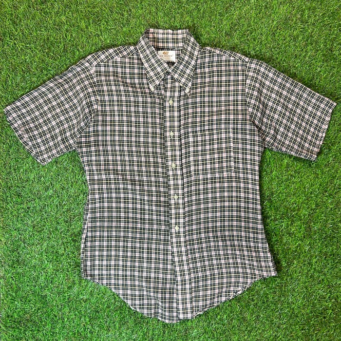 70s Tartan Checked Button Down Shirt / Vintage ヴィンテージ