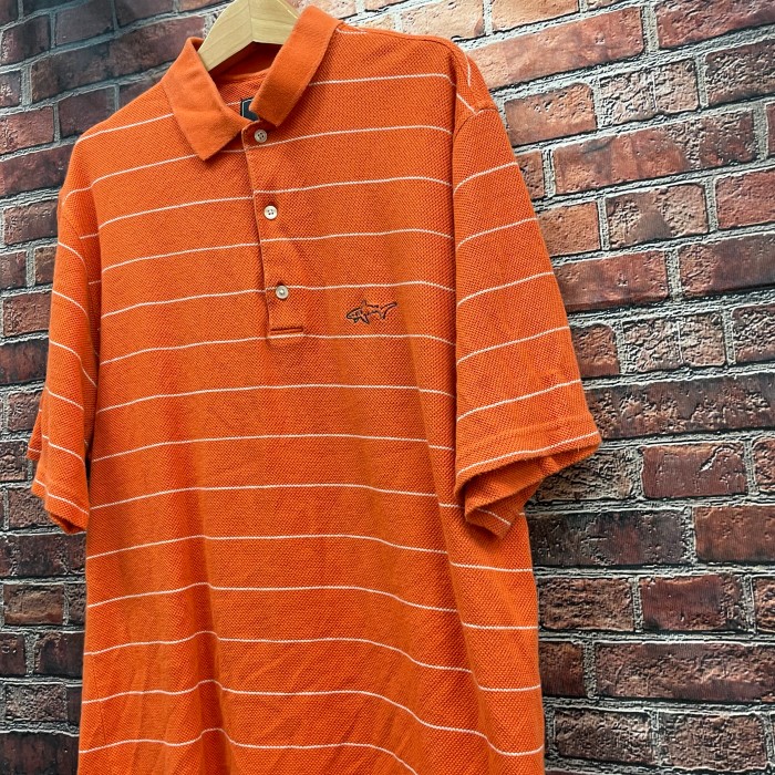 グレッグノーマン Greg Norman ポロシャツ 半袖 ボーダー オレンジ