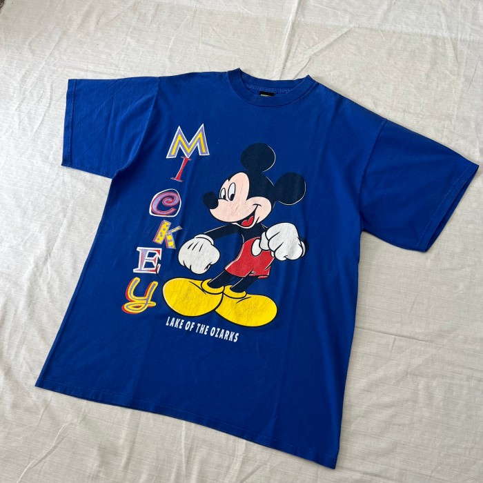 90's Disney/ディズニー キャラクターTシャツ ミッキー キャラT 古着 