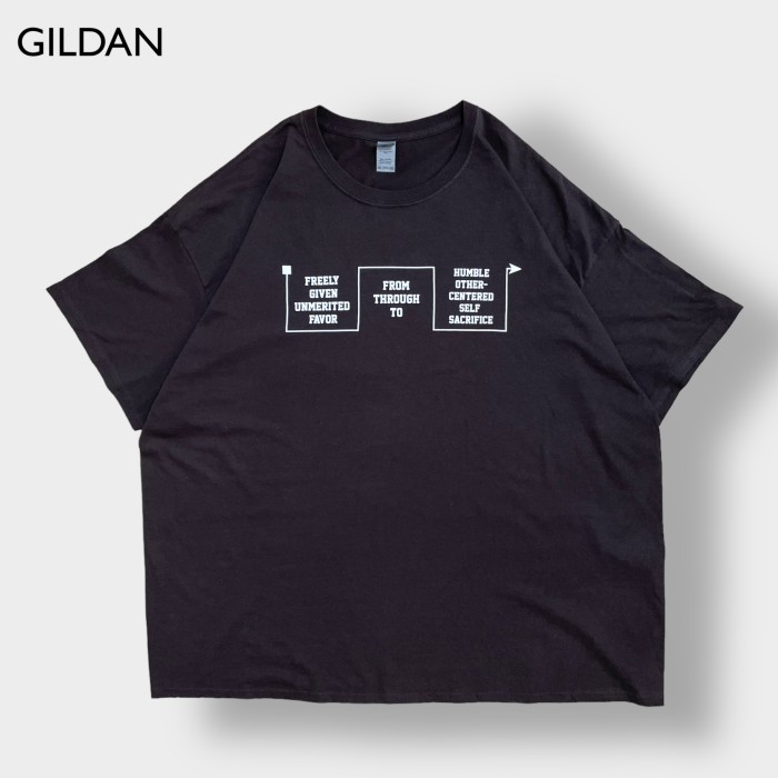 GILDAN】プリント Tシャツ 3XL ビッグシルエット 両面プリント バック