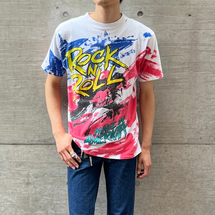 90's バンドTシャツ オールオーバープリント ROCK N ROLL ロック