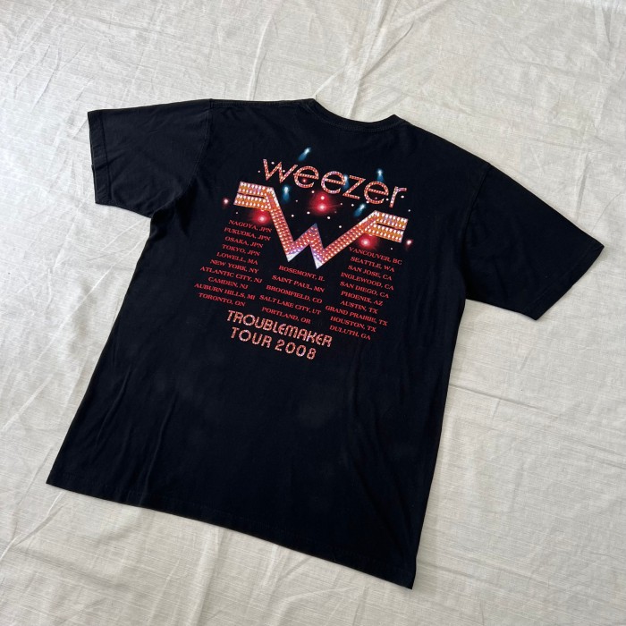 Tシャツ【00s】USA製 WEEZER オフィシャル ロゴ プリント バンド Tシャツ